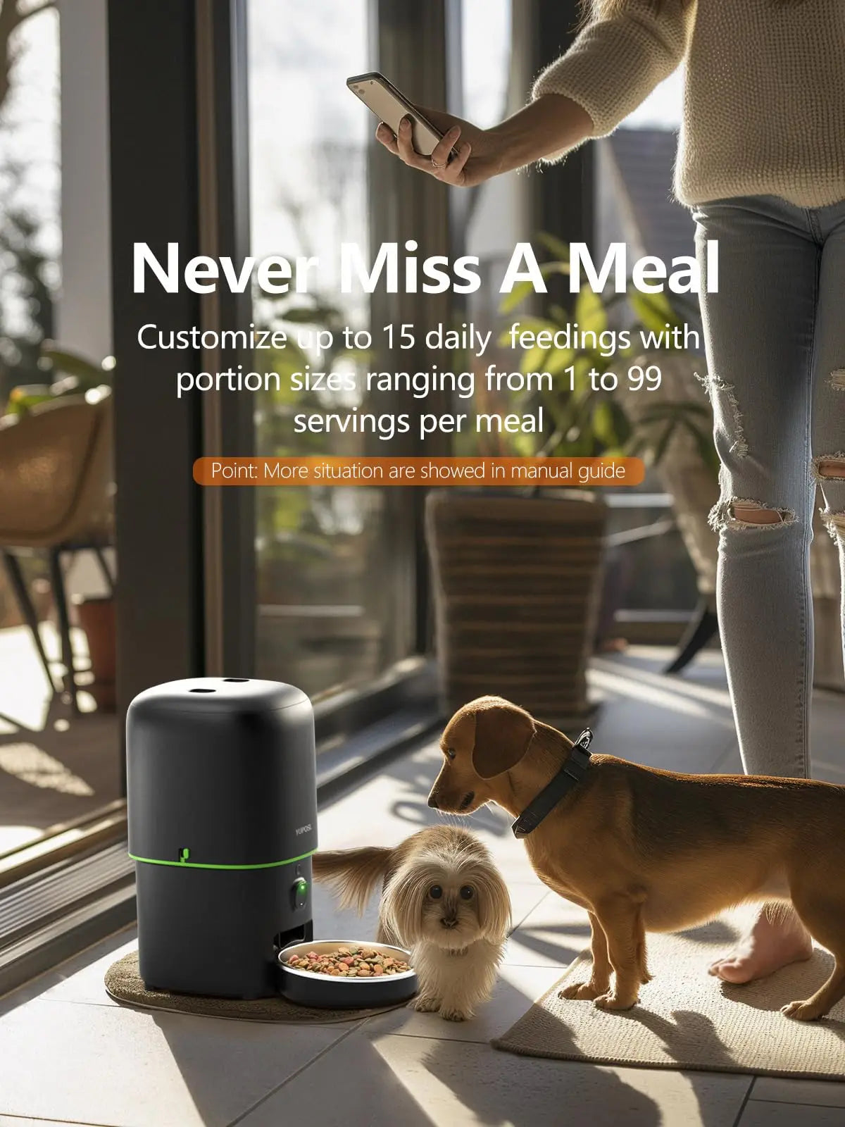 Yuposl Automatic Pet Feeder โ WiFi-Enabled Kibble Dispenser with HD Camera & App Control for Cats & Dogs ๐พ๐ท