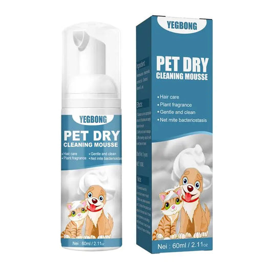 Shampoing sec sans rinçage pour chats, mousse nettoyante pour chiens et chats, shampoing sans rinçage pour animaux de compagnie, nettoyage sans bain, élimination des odeurs pour une odeur fraîche