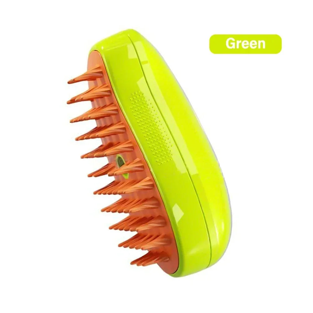 Steamy 4-in-1 Electric Pet Brush – Grooming, Massaging & De-Tangling Spray Brush for Dogs & Cats 🐶🐱