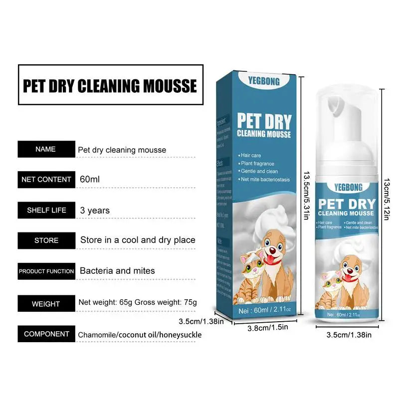 FreshPaws Multifunctional Dry Shampoo Mousse – Waterless Bath, kills bacteria, nourishes skin & Odor Remover for Dogs & Cats 🐾✨