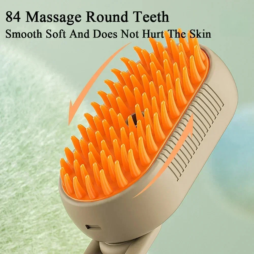 Brosse à vapeur pour chien, brosse à poils de chat électrique 4 en 1, brosse à vapeur pour chien pour massage, toilettage des animaux de compagnie, élimination des poils emmêlés et lâches