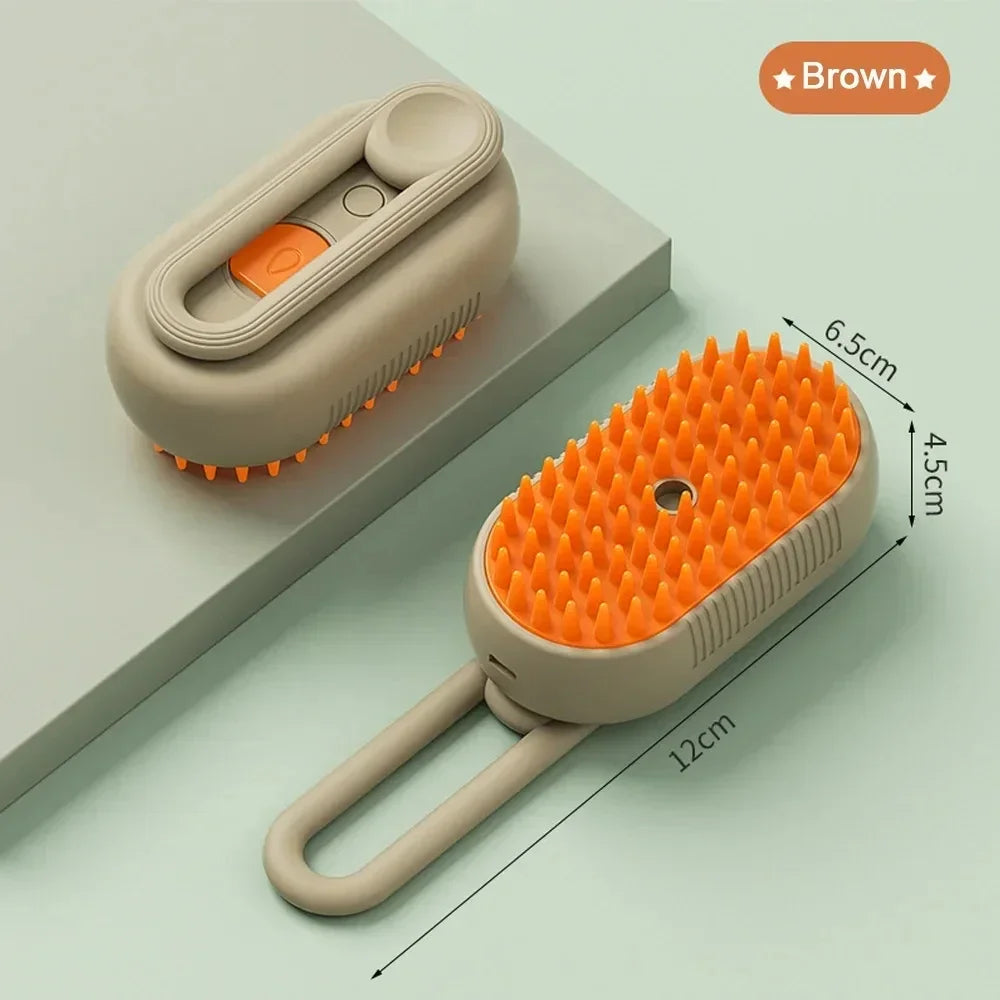 Brosse à vapeur pour chien, brosse à poils de chat électrique 4 en 1, brosse à vapeur pour chien pour massage, toilettage des animaux de compagnie, élimination des poils emmêlés et lâches