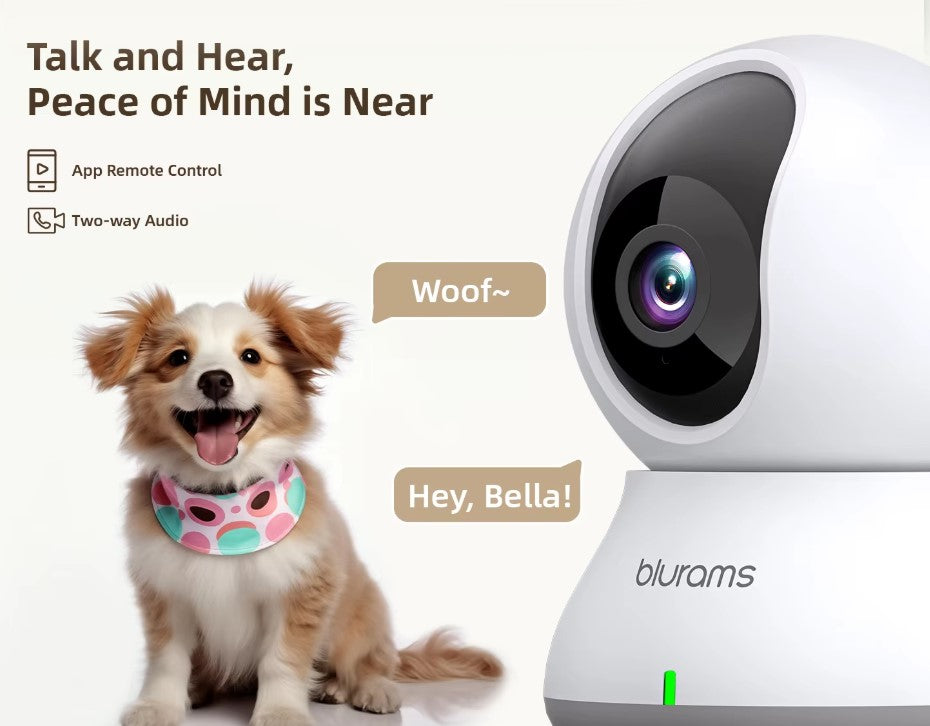 Blurams 2K 360° WiFi Pet & Home Security Camera – Dual-Band 2.4G/5G, Night Vision, 2-Way Talk, Smart App Control 📷🐾